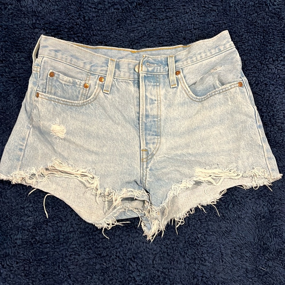 Levi’s 501° High Rise Light Wash Jean Shorts